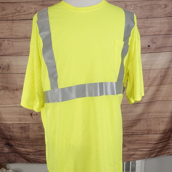 NWT CORNER STONES NEON YELLOW HIGH VISIBILITY SAFETY T-SHIRT SZ 3XL NEW! - Picture 3 of 8